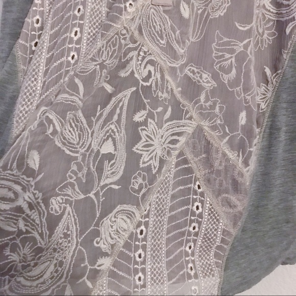 Anthropologie Tiny lace sequin dolman sleeve top - Picture 3 of 7